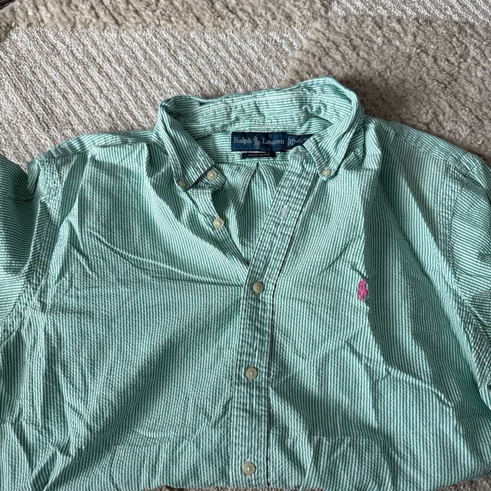 Ralph Lauren Mint Green Striped Shirt